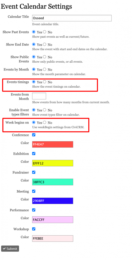 event timing